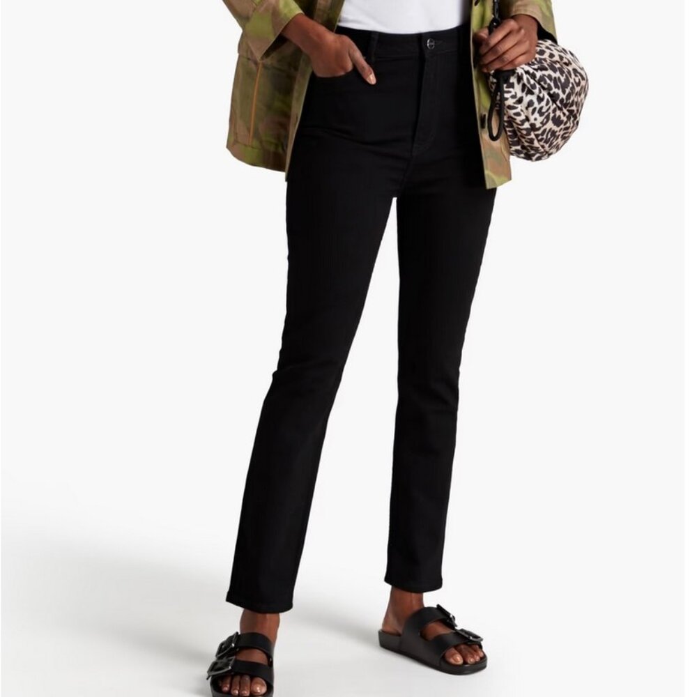 GANNI Cropped high-rise slim-leg jeans in black 27"Wx27" L